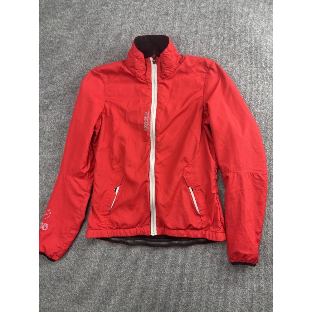 Rossignol Jacket Womens Small Red Full Zip Ski Colorblock Fleece Lined Softshell